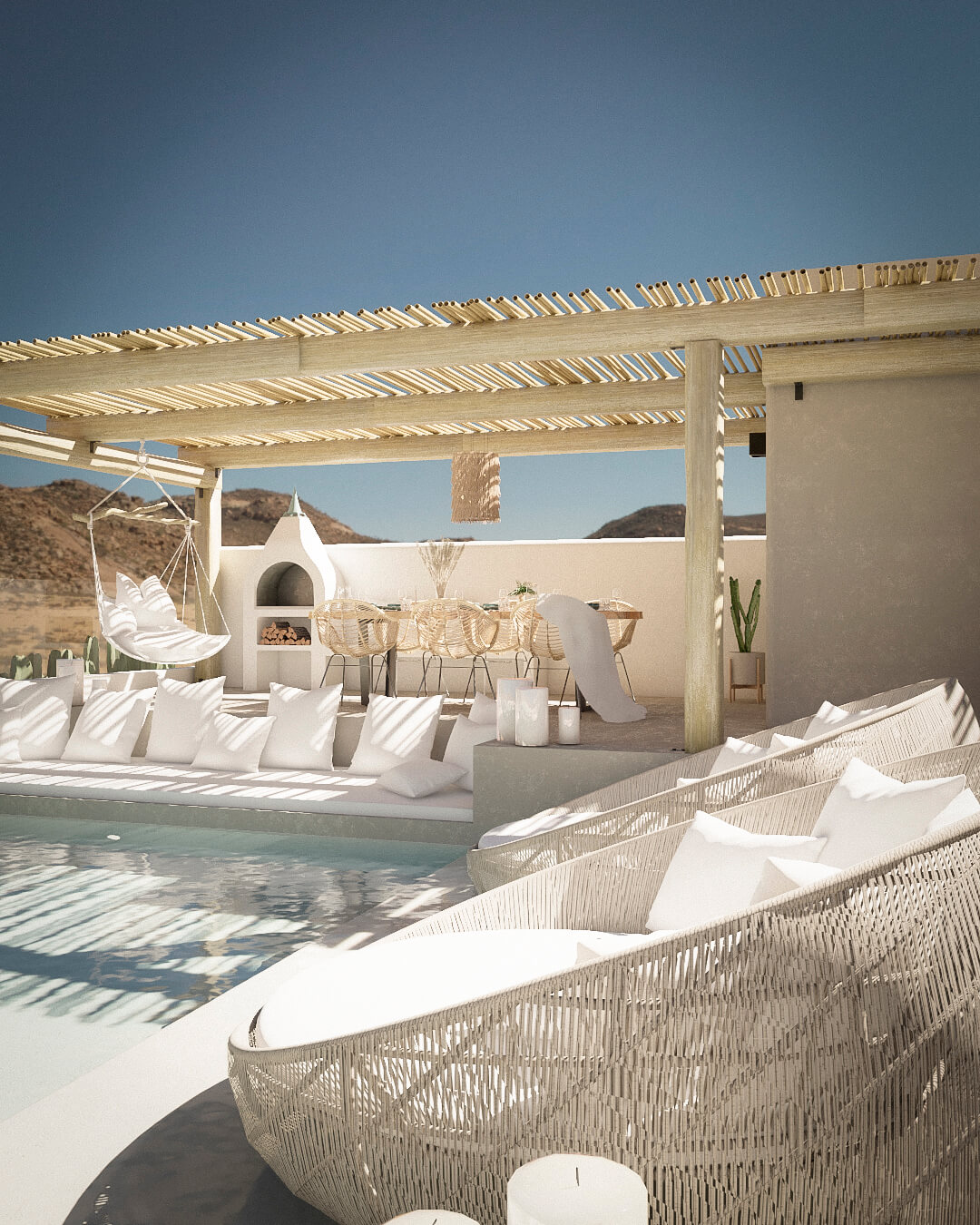 Terraza con diseño ambiente chillout